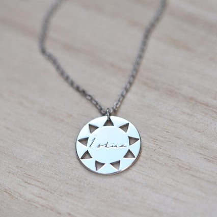 Silberanhänger mit Gravur I shine