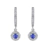 Wunderschöne silberne Ohrringe mit blauen Saphiren und Lab Grown Diamanten Donna
