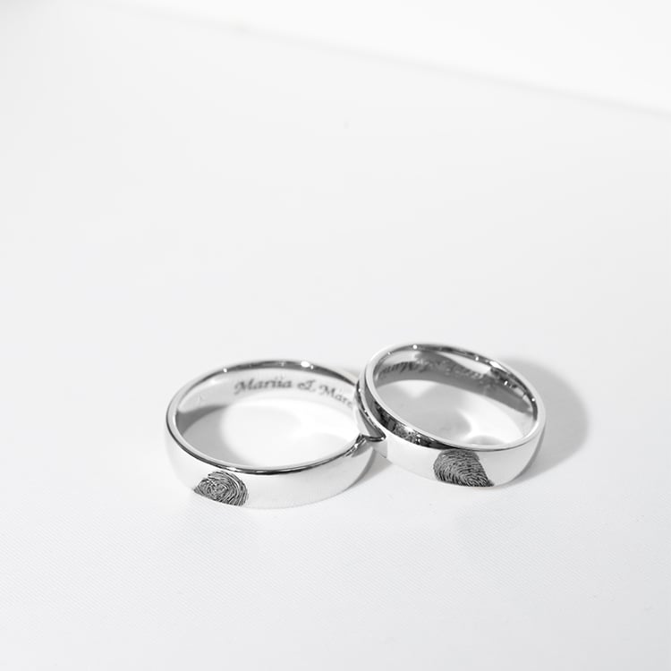 Trauringe aus Platin mit Ihrem Fingerabdruck Hiale 157861