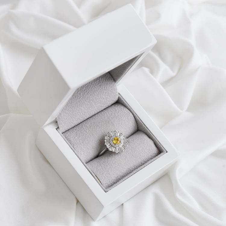 Diamantring mit gelbem Saphir Athena 92828