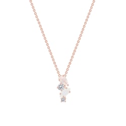 Silber Anhänger mit Topas, Rosenquarz und Mondstein Daisi