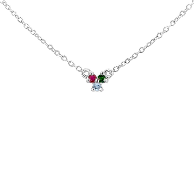 Halskette mit drei Edelsteinen Ihrer Wahl Sharma 131483