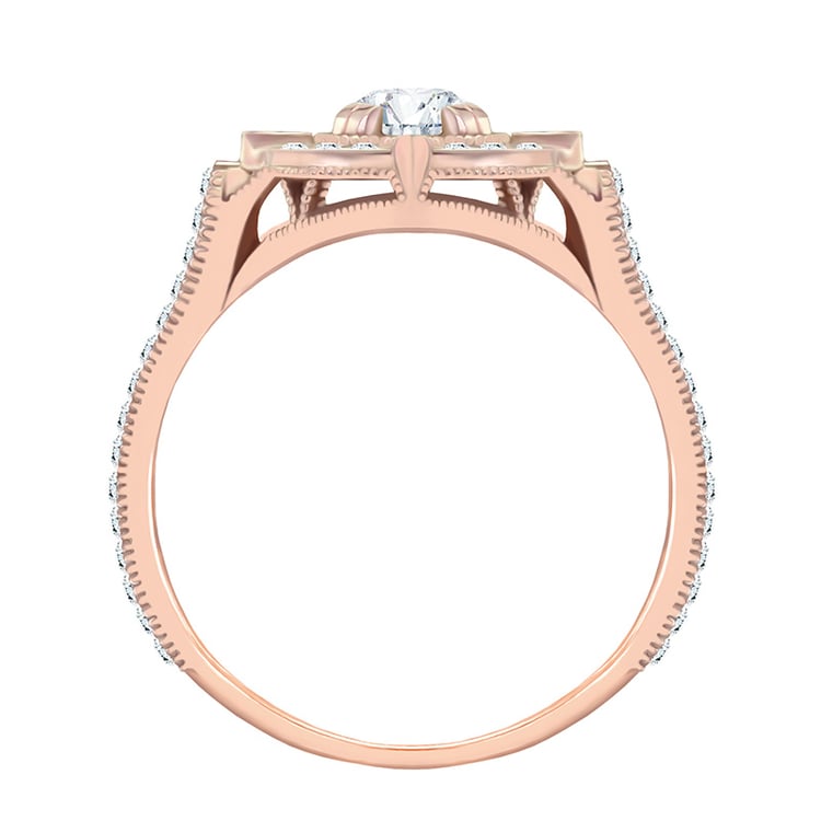 Verlobungsring im Vintage-Stil aus Gold mit Diamanten Lomenie 35766