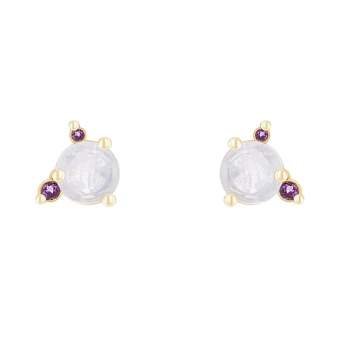 Ohrringe mit Mondstein, Amethyst und Saphir Turgay