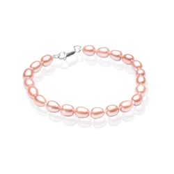 Silbernes Armband mit Perlen in Peach Mindy