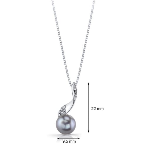 Eleganter Anhänger aus Silber mit Perle und Zirkonia Aziade