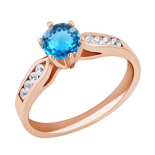 Verlobungsring mit Topas und Diamanten Mita