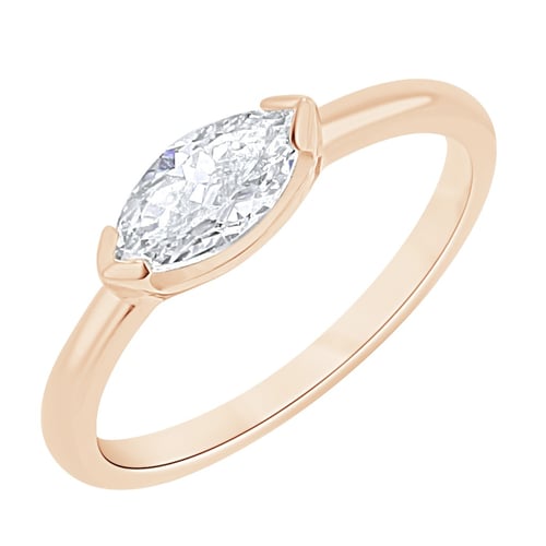 Verlobungsring mit Halblünette Marquise-Diamanten Berenike