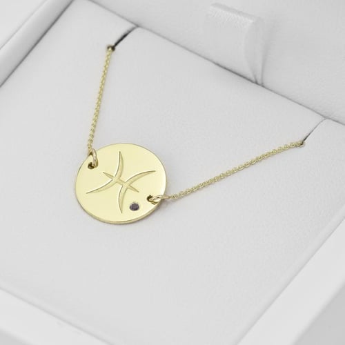 Goldenes Armband mit Amethyst für das Sternzeichen Fische