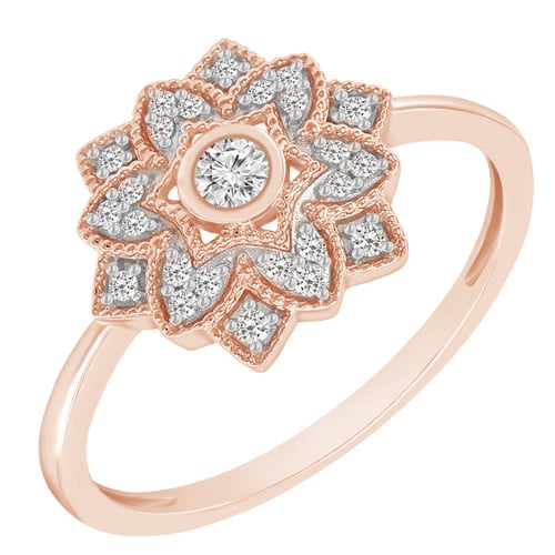 Goldenes Schmuckset mit Blüten und Diamanten Sharla