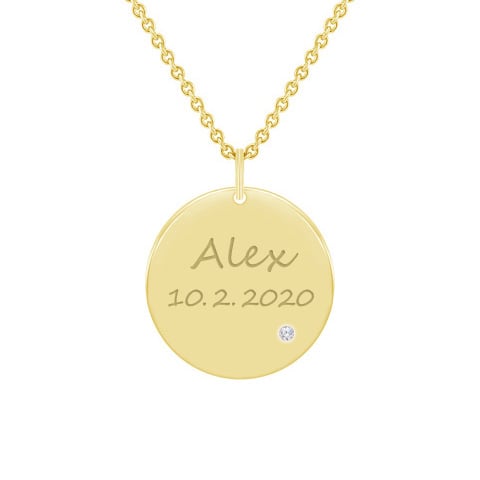Goldanhänger mit Diamanten und individueller Gravur Cassius 59879