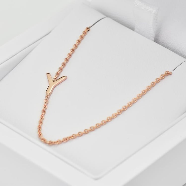 Silberkette mit einem Buchstaben nach Ihrer Wahl Lupe 103740