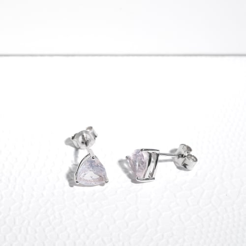 Silberne Ohrstecker mit Rosenquarz Nellie