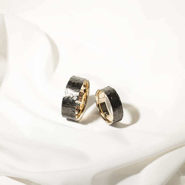 Trauringe aus Gold mit schwarzem Ruthenium Jamone 129722