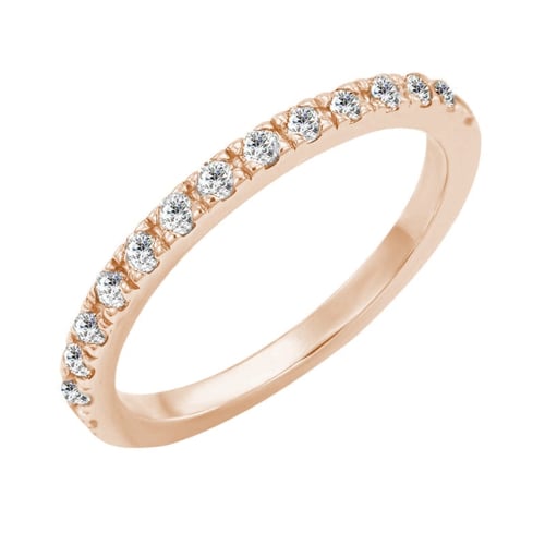 Eheringe aus Eternity-Ring mit Lab Grown Diamanten und einem breiten Komfort-Ring Driany