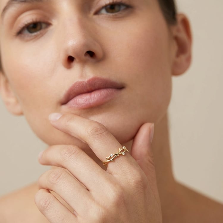 Goldener Scheidungsring in Zweigform Merle 166473