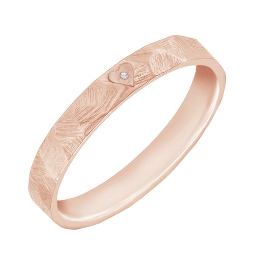 Eheringe mit einem Herz und Diamant Ernie