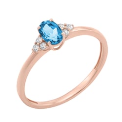 Verlobungsring mit Schweizer Topas und Diamanten Sheldo