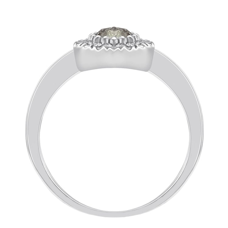 Goldener Verlobungsring mit salt and pepper Diamant Tafne 73533