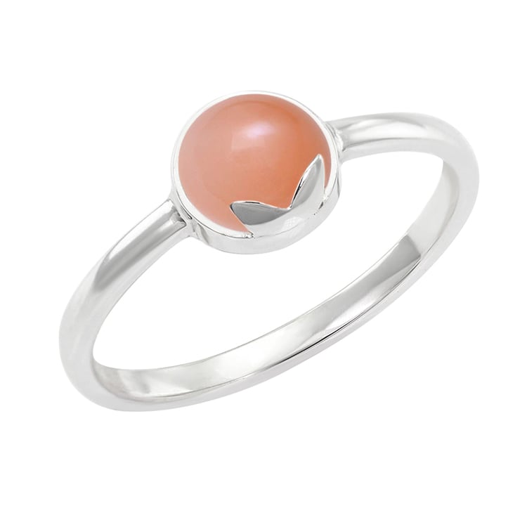 Goldring mit Cabochon-Mondstein in Peach Yana 44794