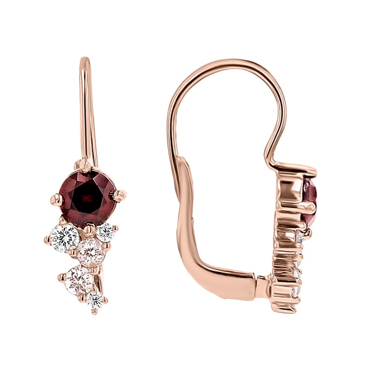 Cluster Ohrringe mit böhmischen Granaten, Morganiten und Moissaniten Olga 147230