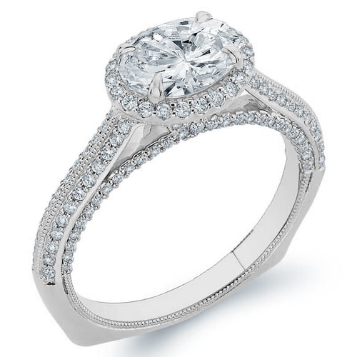 Diamanten Verlobungsring im Halostil Leimoni
