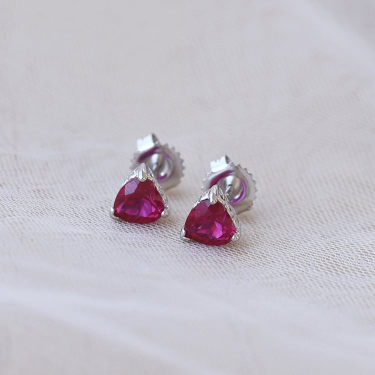 Herzen-Rubin in Silber 66312