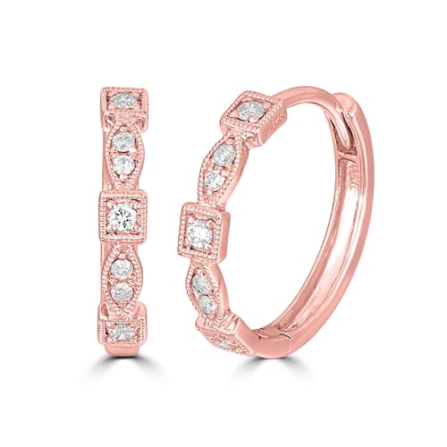 Creolen im Vintagestil mit Diamanten Nedim