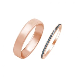 Memoryring mit blauen Diamanten und Herrenring Oana