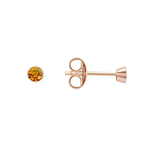 Silberne Ohrstecker mit Padparadscha Saphiren in Bezelfassung Tofine