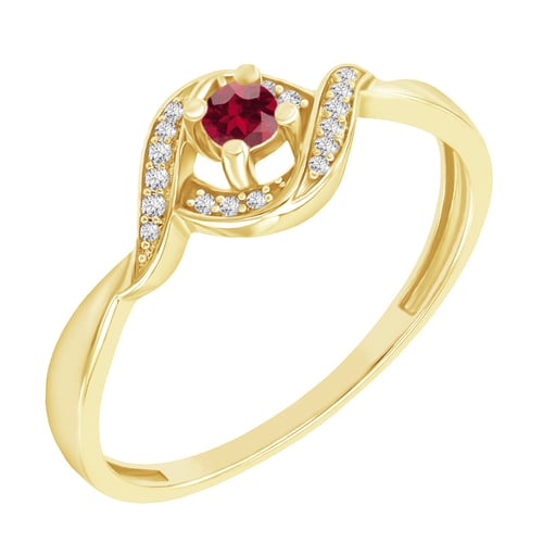 Verlobungsring mit Rubin und Diamanten Nurisa