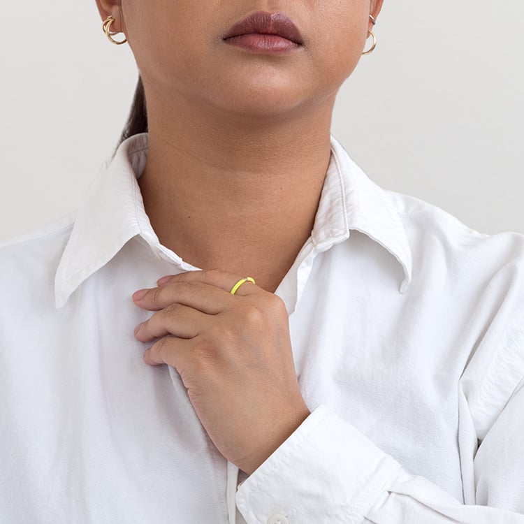 Gelber Keramikring mit Diamant Cecelia 128490