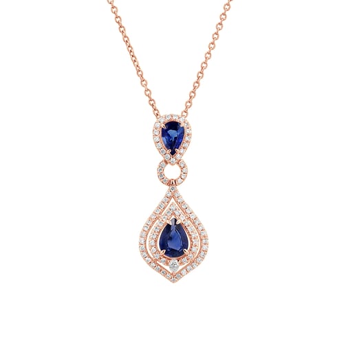 Anhänger mit Saphiren und Diamanten Lovise