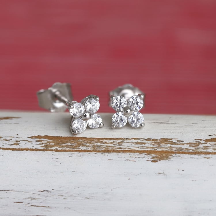 Ohrringe mit Diamanten in Blumenform Teresia 85808