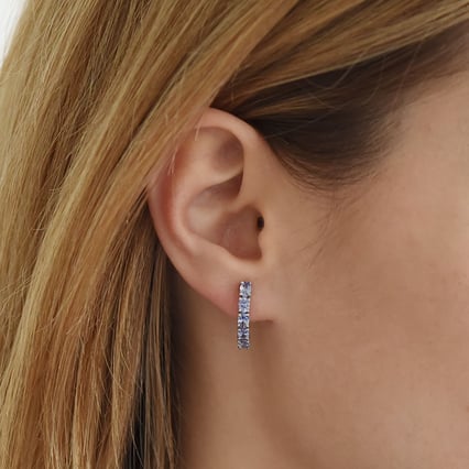 Schlichte Tansanit-Ohrringe aus Silber Felixa