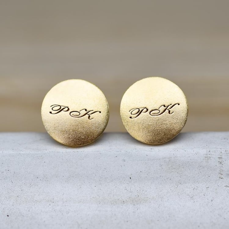 Personalisierte Manschettenknöpfe aus Gold mit Initialen Sultan 15217