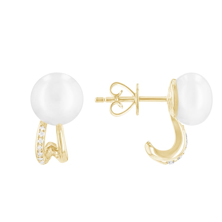 Ungewöhnliche Perlenohrringe mit Diamanten Olayin 87443