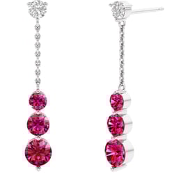 Silberne Ohrringe mit Rubinen Vasia