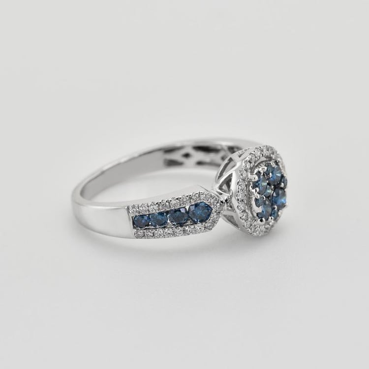 Goldener Diamantring mit blauen Diamanten Sirena 33525