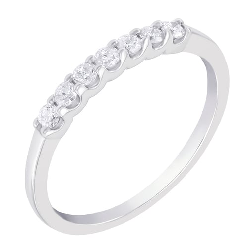 Eheringe aus Eternity-Ring mit Lab Grown Diamanten und einem breiten flachen Ring Rexanne