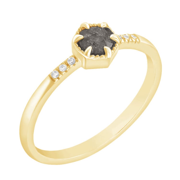 Ring aus Gold mit einzigartigem Salt and Pepper Diamanten Zamiel 129405
