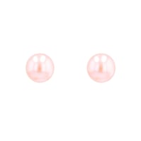 Goldene Ohrstecker mit pfirsichfarbenen Perlen Dione