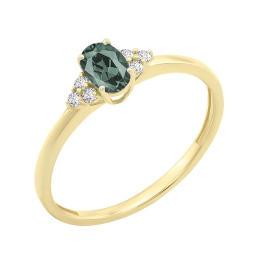 Verlobungsring mit einem natürlichen Alexandrit und Diamanten Sheldo