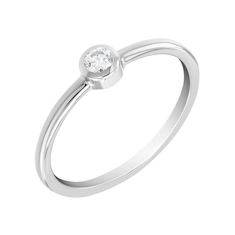 Minimalistischer Ring mit einem Diamanten Emilien
