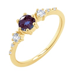 Verlobungsring mit Lab Grown Alexandrit und Diamanten Willa