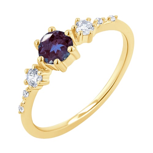 Verlobungsring mit Lab Grown Alexandrit und Diamanten Willa