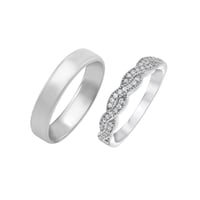 Goldene Trauringe mit Memoire Ring und Herrenring Kalpini