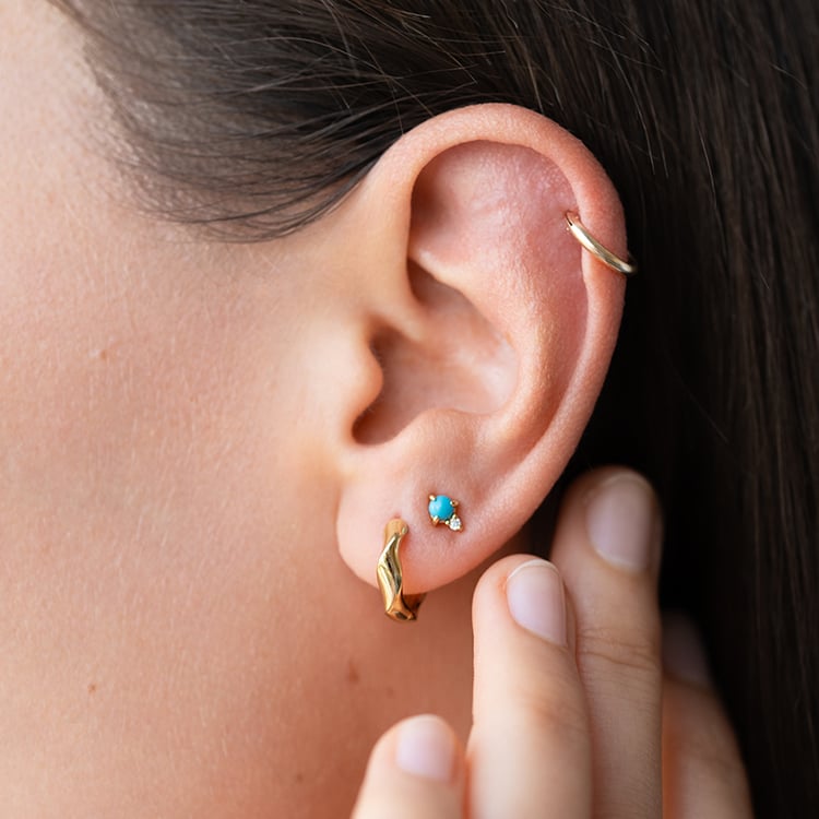 Gewellte runde Ohrringe aus Silber Tilly 126549