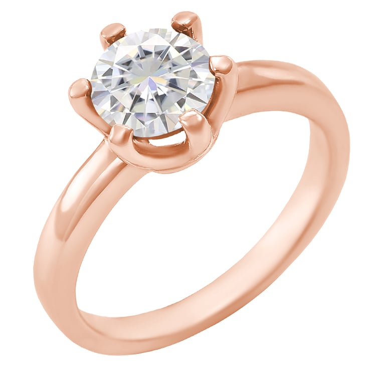 Goldener Verlobungsring mit Solitär-Moissanit Mukti 59376