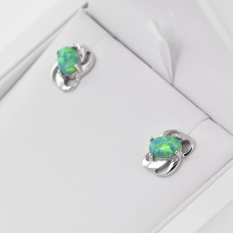 Silberne Opalohrringe Sanvali 28289